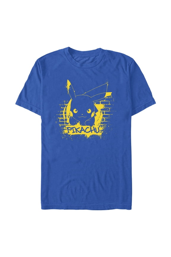 Men's Pokemon Pikachu Mural Graphic Tee Royal Blue X Large