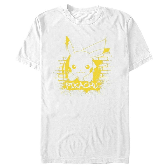 Men's Pokemon Pikachu Mural  Graphic Tee White 3X Large
