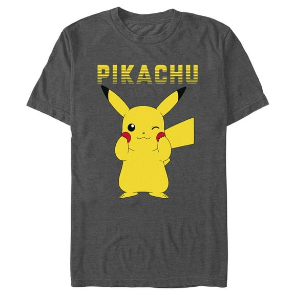 Men's Pokemon Pikachu Red Cheeks Graphic Tee Charcoal Heather X Large