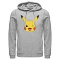 thumbnail image 1 of Men's Pokemon Pikachu Wink Face Pull Over Hoodie Athletic Heather Small, 1 of 4