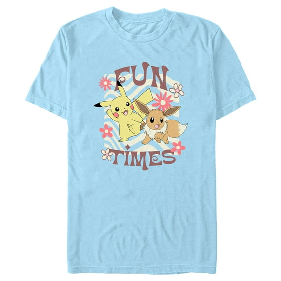 Men's Pokemon Pikachu and Eevee Fun Times  Graphic T-Shirt
