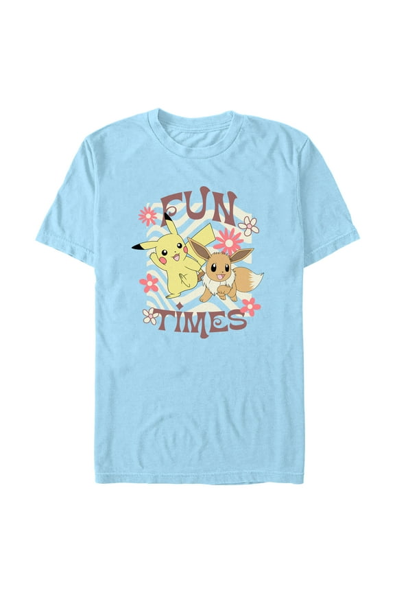 Men's Pokemon Pikachu and Eevee Fun Times  Graphic T-Shirt
