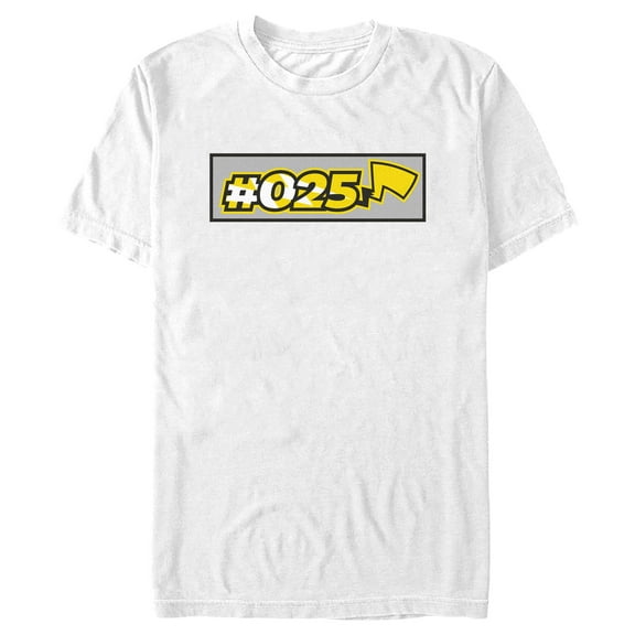 Men's Pokemon Pokedex 025 Pikachu Tag  Graphic T-Shirt