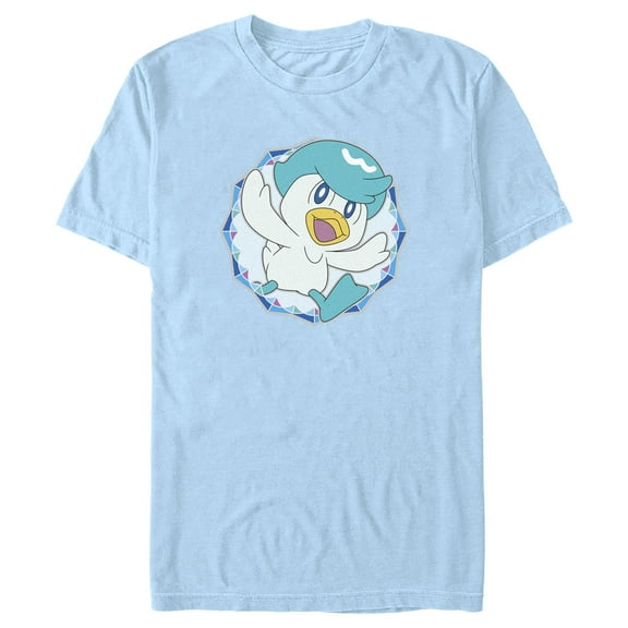 Men's Pokemon Quaxly Circle  Graphic Tee Light Blue Medium