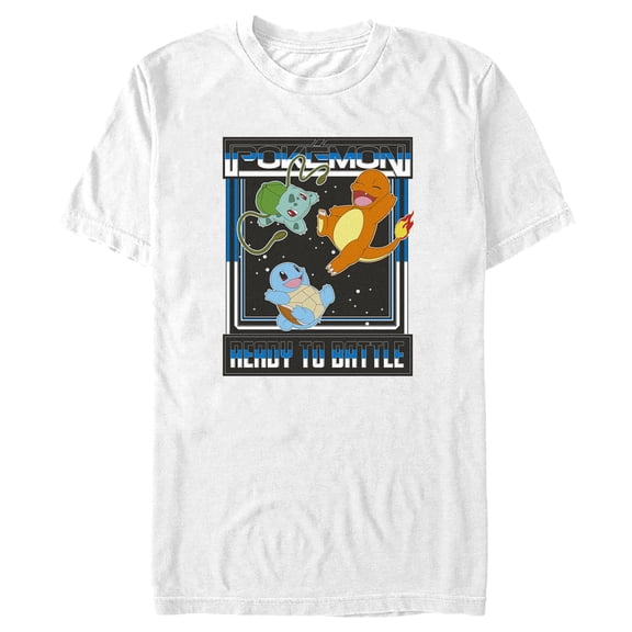 Men's Pokemon Ready To Battle Trio Graphic Tee White Medium