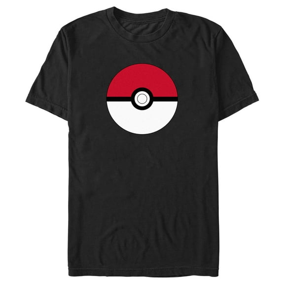 Men's Pokemon Simple Pokeball  Graphic Tee Black Large