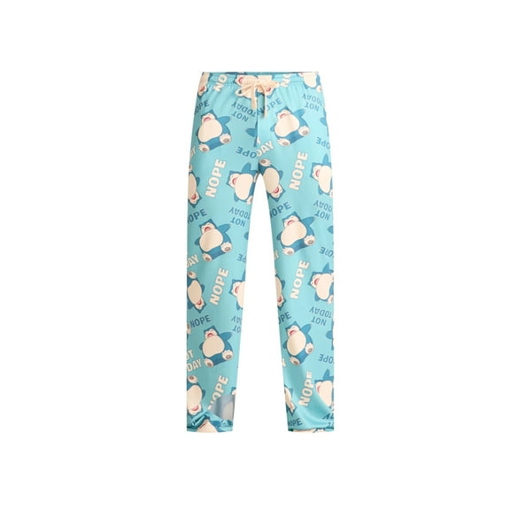 Men's Pokemon Snorlax Nope Not Today Blue Pajama Sleep Pants - 2XL