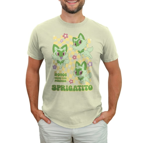 Men's Pokemon Sprigatito Floral Type  Graphic T-Shirt