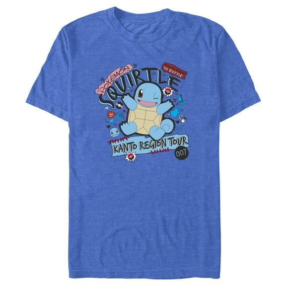 Men's Pokemon Squirtle Kanto Tour  Graphic Tee Royal Blue Heather X Large