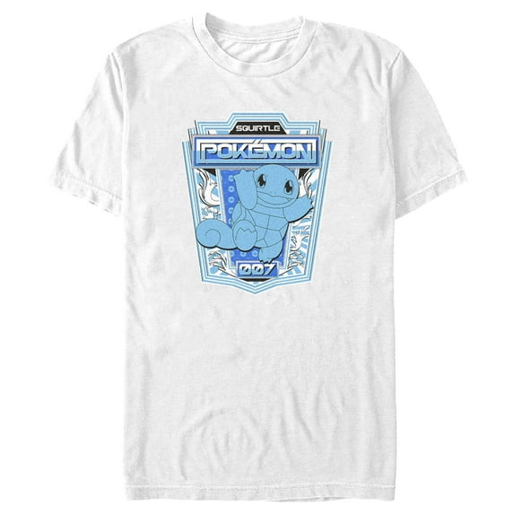 Men's Pokemon Squirtle Metallic Badge Graphic Tee White Large