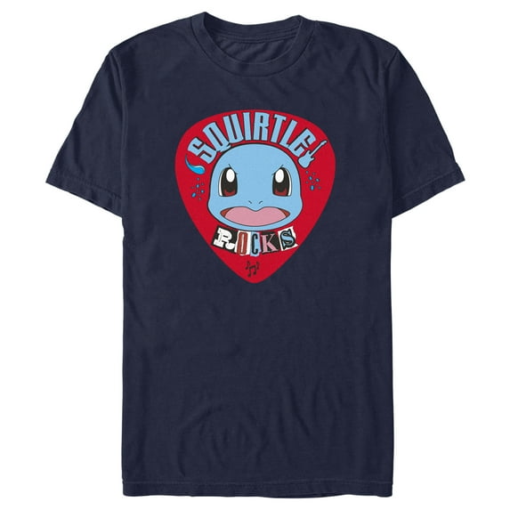 Men's Pokemon Squirtle Rocks Graphic Tee Navy Blue Large