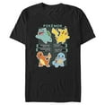 thumbnail image 1 of Men's Pokemon Starters Grid Pokedex Graphic Tee Black 3X Large, 1 of 5