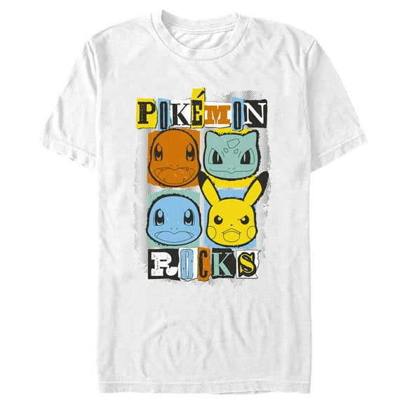 Men's Pokemon Starters Rocks  Graphic Tee White 2X Large