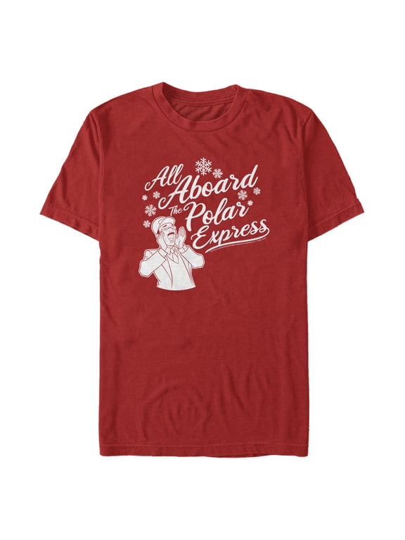 Men's Polar Express All Aboard Quote Graphic T-Shirt