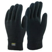 Mens Polar Extreme Insulated Knit Thermal Gloves , Black