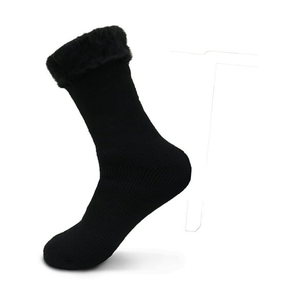 Men's Polar Extreme Super Warm Extra Heavy Thermal Acrylic Winter Socks (Black)