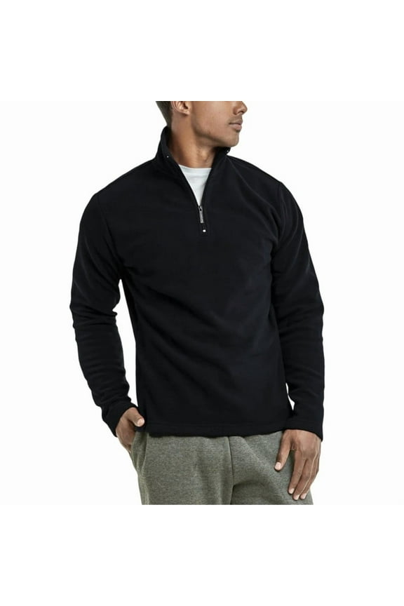 Men’s Polar Fleece Jacket Quarter Zip Up Pullover S-3XL Regular Big & Tall Long Sleeve Coat Outerwear Hiking Spring Fall Winter Menswear Casual Tops
