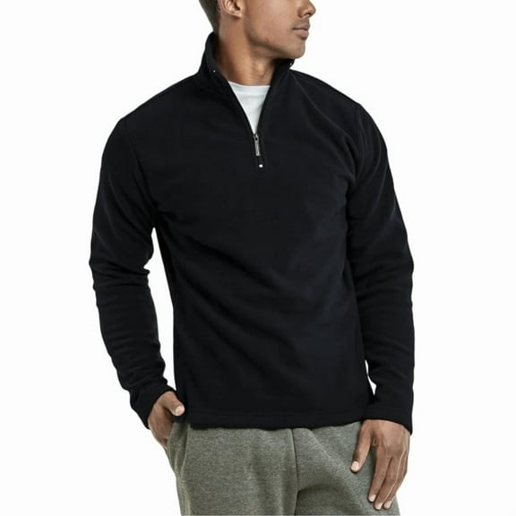 Men’s Polar Fleece Jacket Quarter Zip Up Pullover S-3XL Regular Big & Tall Long Sleeve Coat Outerwear Hiking Spring Fall Winter Menswear Casual Tops