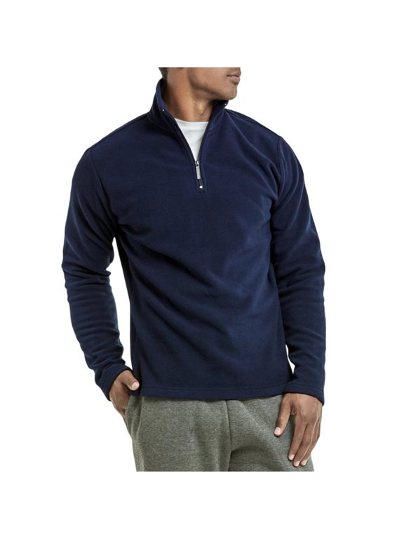 Men’s Polar Fleece Jacket Quarter Zip Up Pullover S-3XL Regular Big & Tall Long Sleeve Coat Outerwear Hiking Spring Fall Winter Menswear Casual Tops
