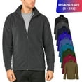 thumbnail image 1 of Men’s Polar Fleece Jacket with Pockets Full Zip Up S-3XL Long Sleeve Fuzzy Casual Warm Coat Sweatshirts Outerwear Spring Fall Winter Menswear Outdoor, 1 of 3