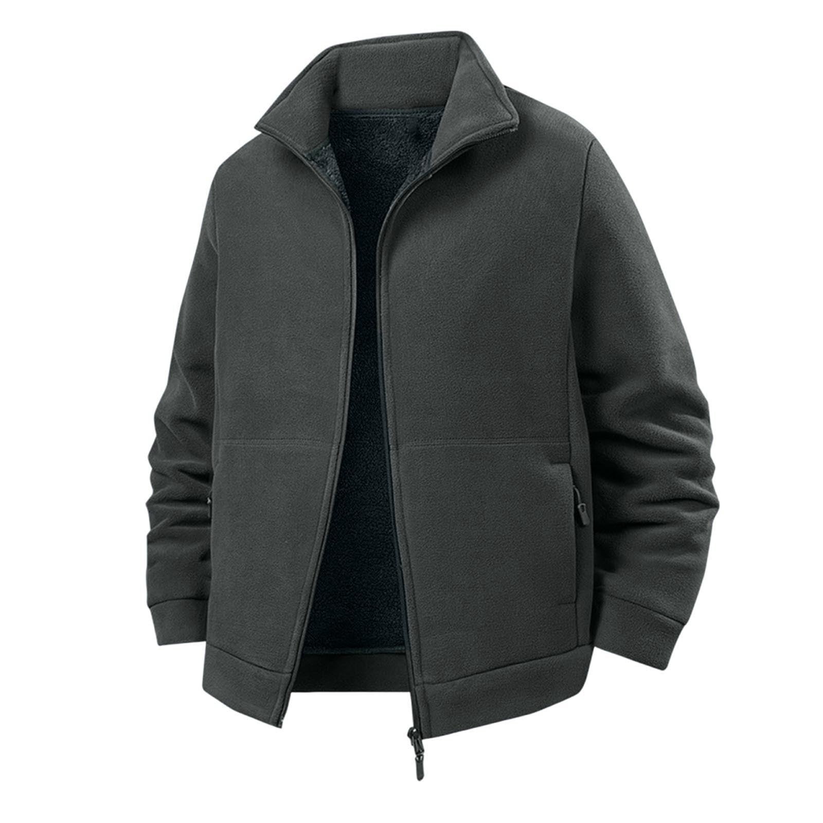 Men's Polar Fleece Jackets Thick Soft Plush Fleece Lined Winter Warm ...