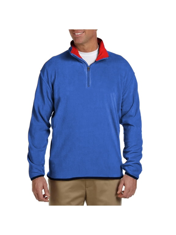 Men's Polar Fleece Pullover Quarter Zip Sweater (Sizes, S-2XL)