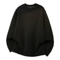 thumbnail image 1 of Men's Polar Fleece Shirt Long Sleeve Crewneck Solid Pullover Top Black XL, 1 of 3