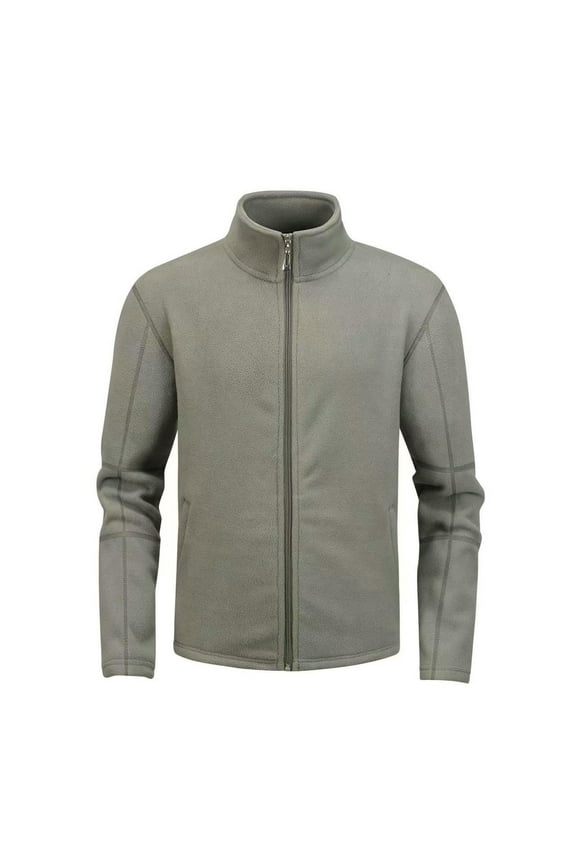 Men's Polar Fleece Sport Jackets Winter Warm Stand Collar Full Zipper Long Sleeve Varsity Bomber Coat With Pockets