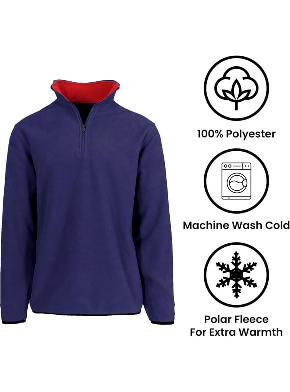 Men’s Polar Fleece Thermal Quarter Zip Pullover in 6 Colors