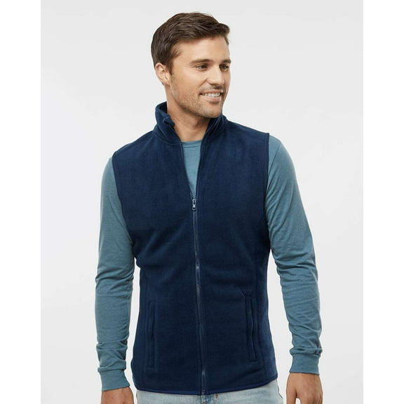 Men's Polar Fleece Vest - NAVY - 5XL