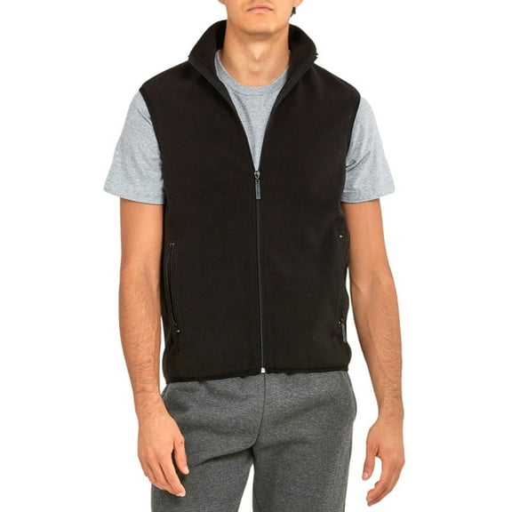 Men’s Polar Fleece Vest with Zipper Pockets Full Zip Up S-3XL Regular Big & Tall Sleeveless Warm Stand Collar Jacket Coat Spring Fall Winter Menswear