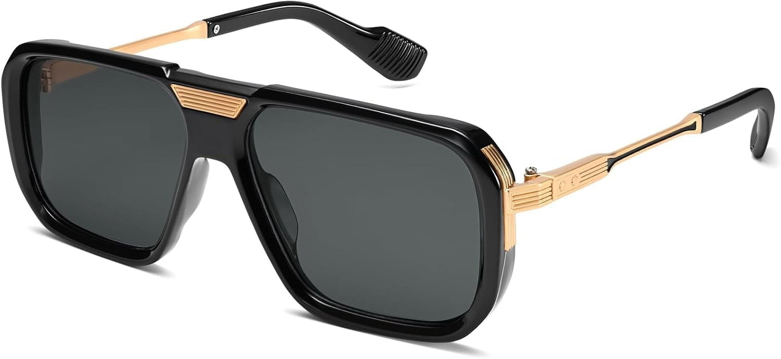 Retro Rectangle Polarized Sunglasses with Metal Frame Shop Designer Retro Classic Sun Glasses with UV400 Protection main image 3