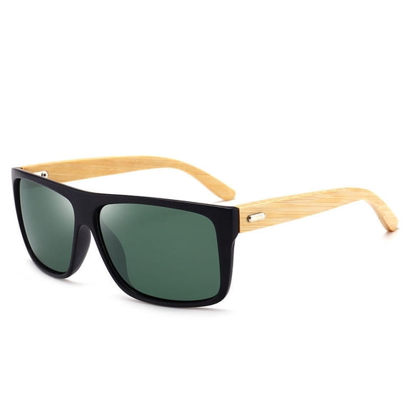Men's Polarized Sunglasses with UV Protection Bamboo Frame Lightweight Design for Outdoor Activities Shading Anti-UV