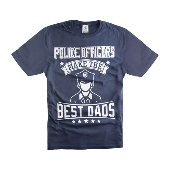 Men's Police Officer Shirt Police Officers Make The Best Dads Shirt Father's Day Police Shirts (Large Navy Blue)