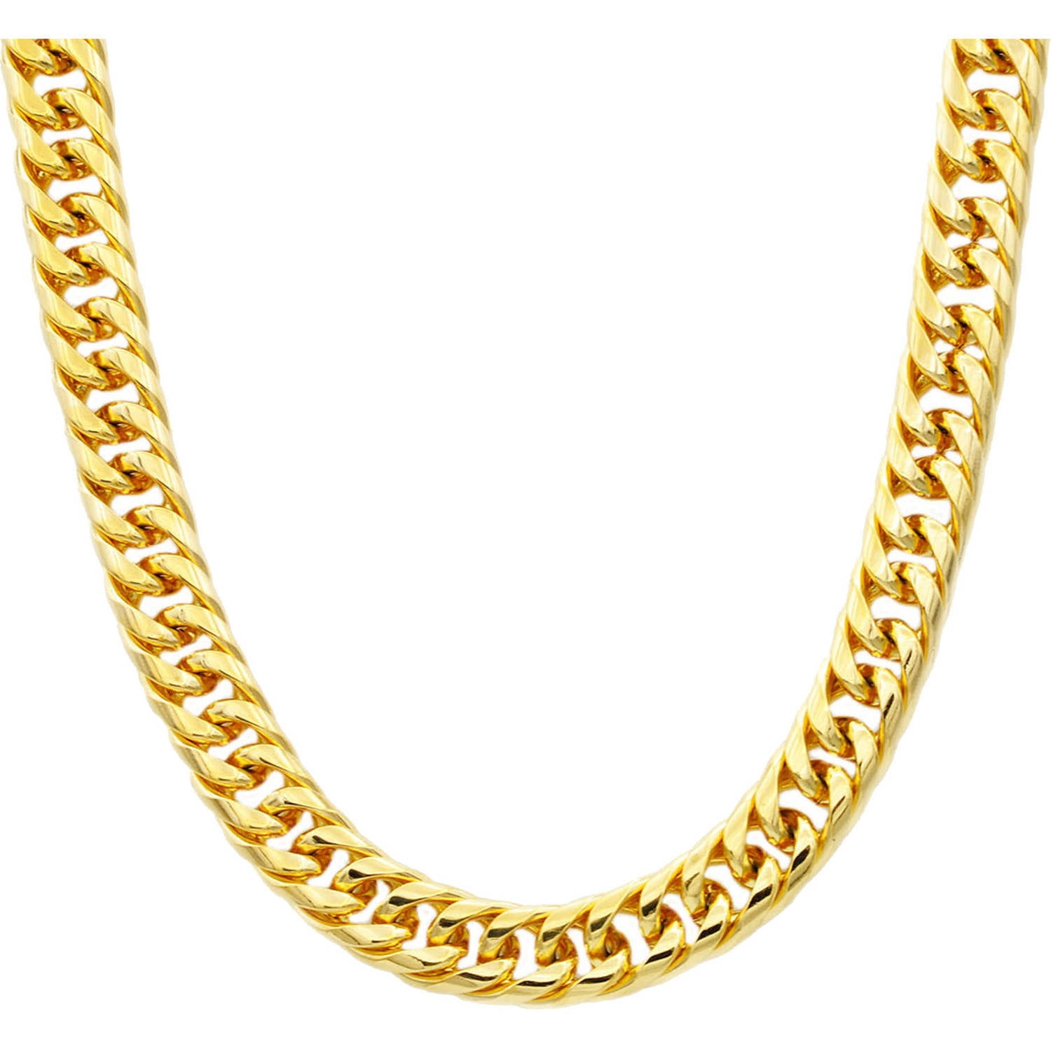 Men's Polished Gold-Plated Stainless Steel Curb Chain, 24"