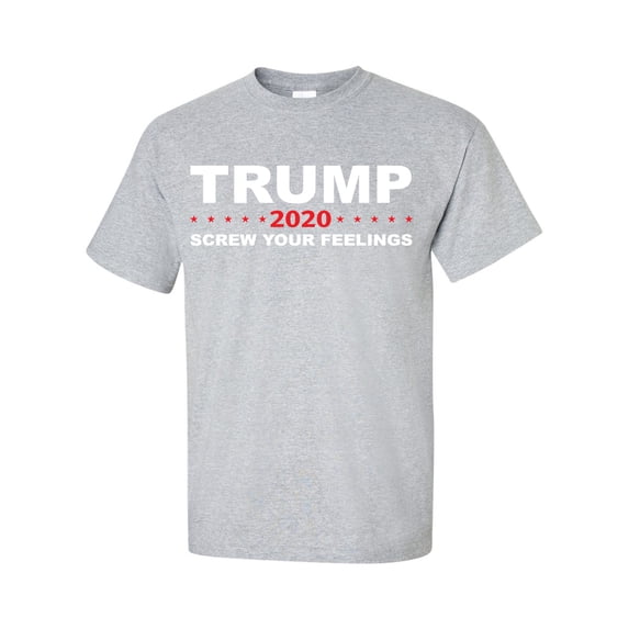 Men's Political Screw Your Feelings Short Sleeve T-shirt-Heather Grey-Medium