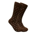 thumbnail image 1 of Men's Polka Dots Dress Crew Fashion Casual Socks, Burgundy/White, 10-13 - 1 Pair, 1 of 7