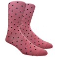 thumbnail image 1 of Men's Polka Dots Dress Crew Fashion Casual Socks, Coral/Navy Blue, 10-13 - 1 Pair, 1 of 7