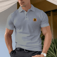 thumbnail image 1 of Men's Polo Cotton Cozy T-Shirt with Puppy Silhouette Graphic Design, 1 of 16