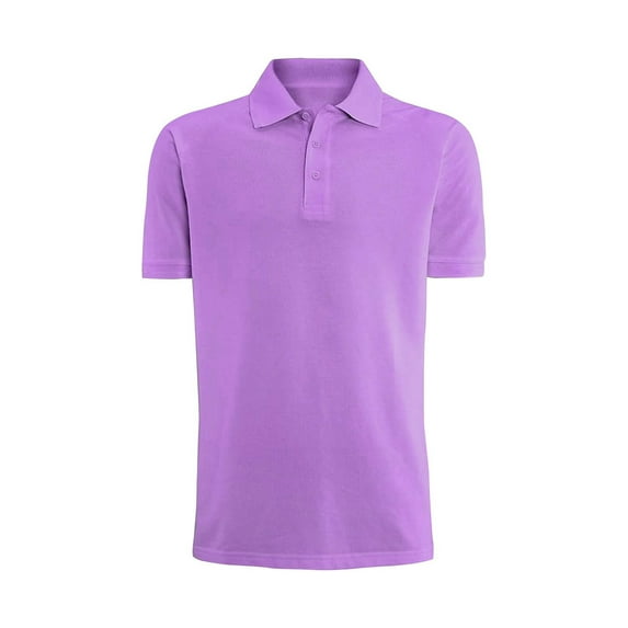Men's Polo Golf Classic Sports Casual Cotton Short Sleeve Jersey Shirt Purple - Large