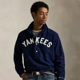 thumbnail image 1 of Men's Polo Ralph Lauren Navy New York Yankees Chamois Popover Shirt, 1 of 7