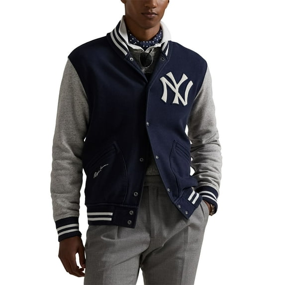 Men's Polo Ralph Lauren Navy New York Yankees Full-Snap Varsity Jacket