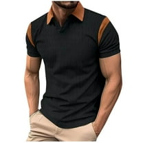 Men's Polo Shirt 2025 Short Sleeve Casual Polo T-Shirt Solid Color Slim Fit Golf Shirt with Pockets