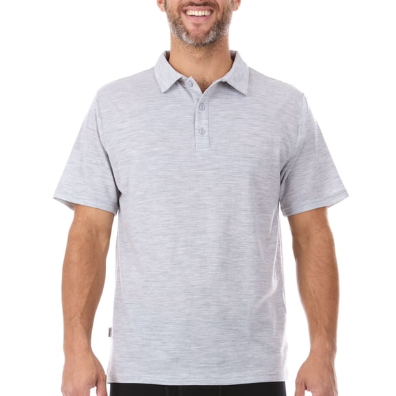 Men's Polo Shirt - 84% Merino Wool - Golf Shirt - Work Shirt - Ash Gray - XX-Large