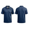 thumbnail image 1 of Men's Polo Shirt Button Placket Lightweight Polo Business Slim Fit Short Sleeve Shirts for Office Work, 1 of 6