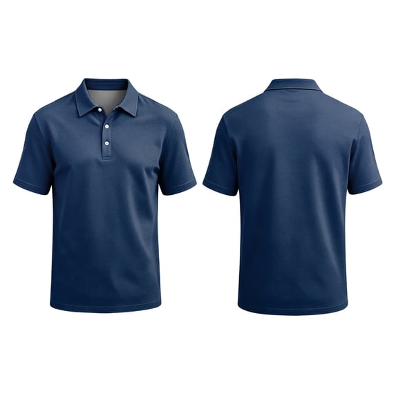 Men's Polo Shirt Button Placket Lightweight Polo Business Slim Fit Short Sleeve Shirts for Office Work