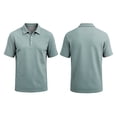 thumbnail image 1 of Men's Polo Shirt Button Placket Lightweight Polo Business Slim Fit Short Sleeve Shirts for Office Work, 1 of 6