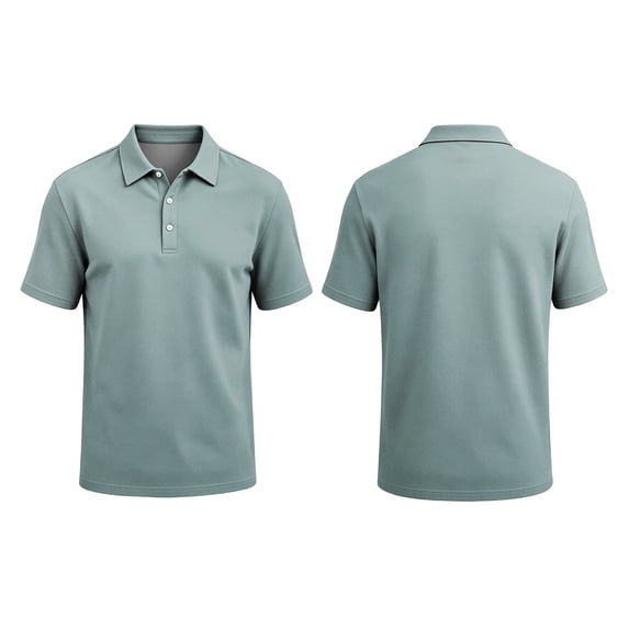 Men's Polo Shirt Button Placket Lightweight Polo Business Slim Fit Short Sleeve Shirts for Office Work