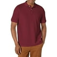 thumbnail image 1 of Men's Polo Shirt Casual Cotton Blend Short Sleeve Jersey Casual Plain T-Shirt, Burgundy, 2XL, 1 of 2