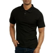 ESSENTIALS DRAWER Men's Polo Shirt Cotton S-3XL Half Button Front Short Sleeve Regular Big & Tall Plain Daily Classic-Fit Casual Top Golf Outdoor Breathable Menswear